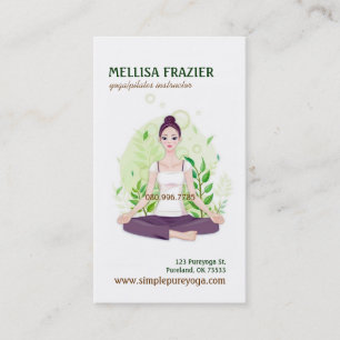 Tarjeta De Visita Negocio/instructor de la meditación de Pilates de