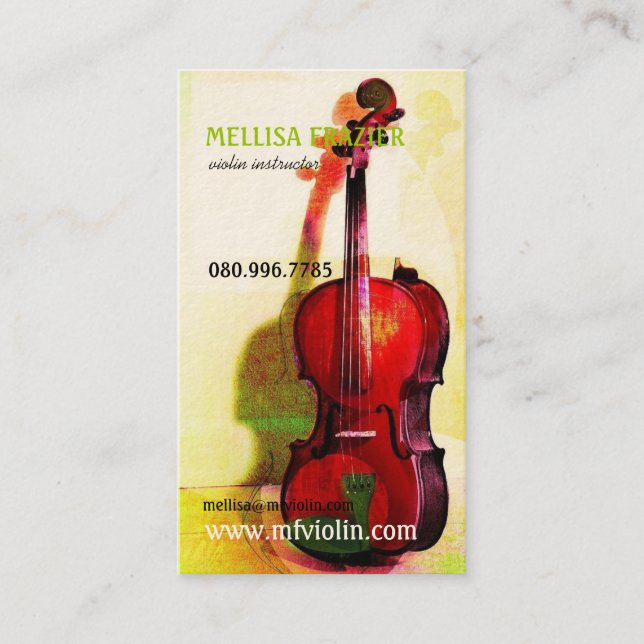 Tarjeta De Visita Negocio/instructor del violín (Anverso)