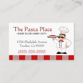 Tarjeta De Visita Negocio italiano de la pizza del restaurante el |