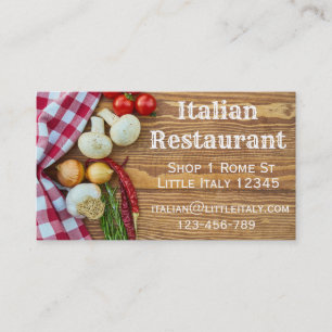 Tarjeta De Visita Negocio italiano del restaurante o de