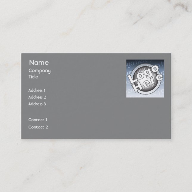 Tarjeta De Visita Negocio llano gris oscuro (Anverso)