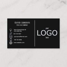 Tarjeta De Visita Negocio minimalista moderno con logotipo en blanco