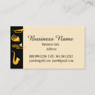 Tarjeta De Visita Negocio musical de música de instrumentos de brass