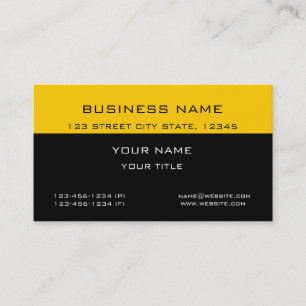 Tarjeta De Visita Negocio negro amarillo profesional clásico modern