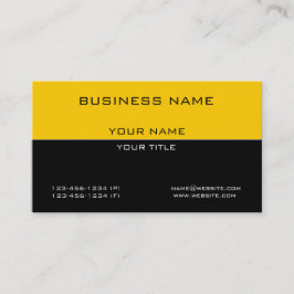 Tarjeta De Visita Negocio negro amarillo profesional simple moderno
