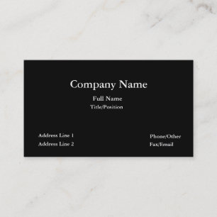 Tarjeta De Visita Negocio negro tarjeta-llano