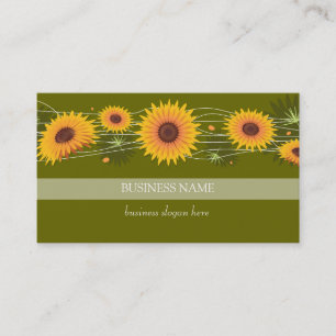 Tarjeta De Visita Negocio oscuro del fondo de los girasoles