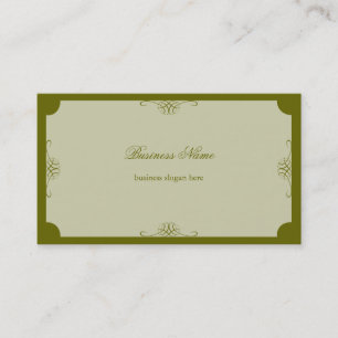 Tarjeta De Visita Negocio oscuro simple elegante retro del verde