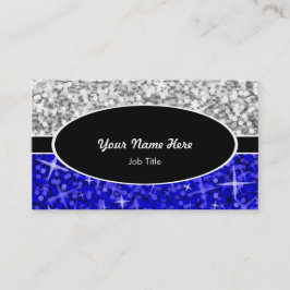 Tarjeta De Visita Negocio oval negro azul marino de la "plata" de la