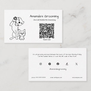Tarjeta De Visita Negocio pequeño de aseo de mascotas personalizado