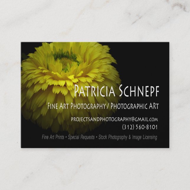 Tarjeta De Visita Negocio personal Card-2 de Patricia Schnepf (Anverso)
