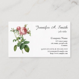Tarjeta De Visita Negocio profesional de la flor rosa rosa rosa vint