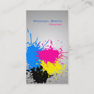 Tarjeta De Visita Negocio profesional de la pintura del chapoteo