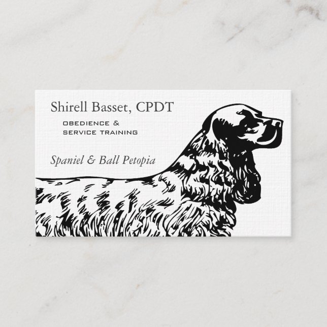 Tarjeta De Visita Negocio Profesional de Perros Cocker Spaniel (Anverso)