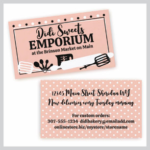 Tarjeta De Visita negocio retro c de los utensilios del chef de