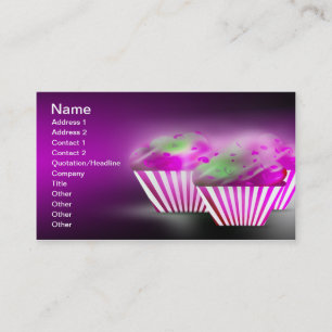 Tarjeta De Visita Negocio rosado/púrpura C de la panadería de las
