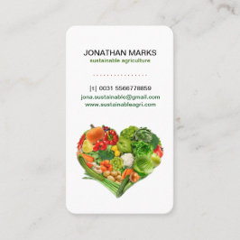 Tarjeta De Visita Negocio sano del corazón de las legumbres de