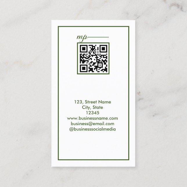 Tarjeta De Visita negocio simple agregar el texto de su nombre (Reverso)