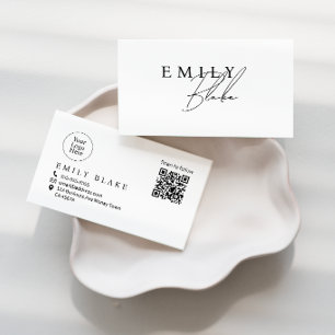 Tarjeta De Visita Negocio simple moderno de código QR escaneable