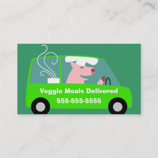 Tarjeta De Visita Negocio vegetariano de la entrega de la comida