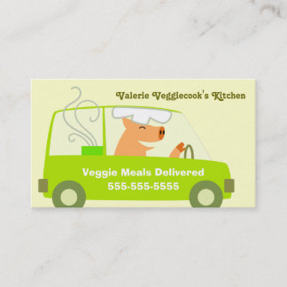 Tarjeta De Visita Negocio vegetariano de la entrega de la comida