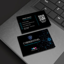 Tarjeta De Visita Negocios de ciberseguridad | Sencillo oscuro futur