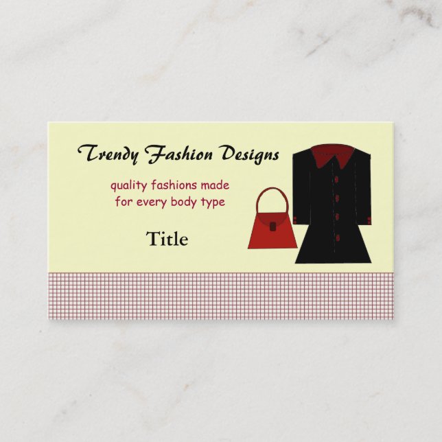 Tarjeta De Visita Negocios de Diseños de Moda Modernos (Anverso)