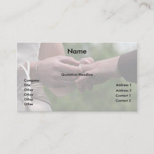 Tarjeta De Visita Negocios de la boda