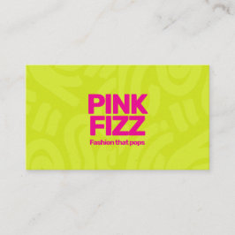 Tarjeta De Visita Negocios de moda rosa verde lima neón brillante y 