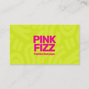 Tarjeta De Visita Negocios de moda rosa verde lima neón brillante y