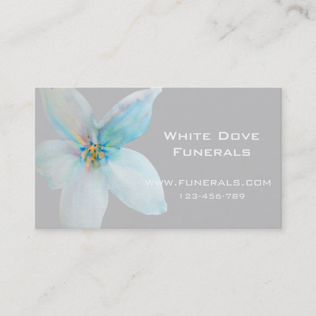 Tarjeta De Visita Negocios de servicios funerarios de diseño de flor (Anverso)