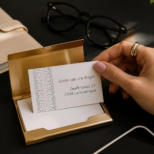 Tarjeta de visita negra Art Déco elegante