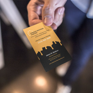 Tarjeta De Visita Negra de la empresa de pintura   Oro