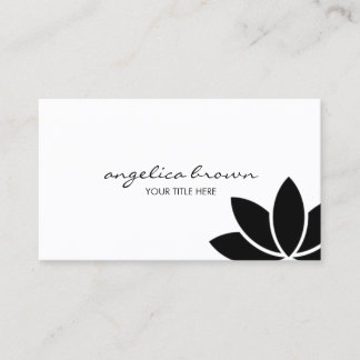 Tarjeta de visita negra de la flor de Lotus