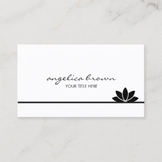 Tarjeta de visita negra de la flor de Lotus