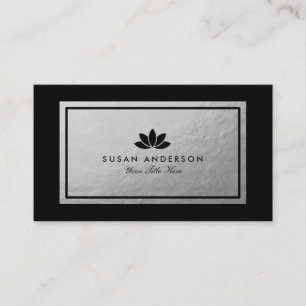 Tarjeta de visita negra de la flor de Lotus del
