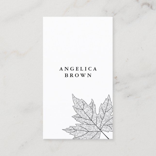 Tarjeta de visita negra de la hoja de arce (Anverso)