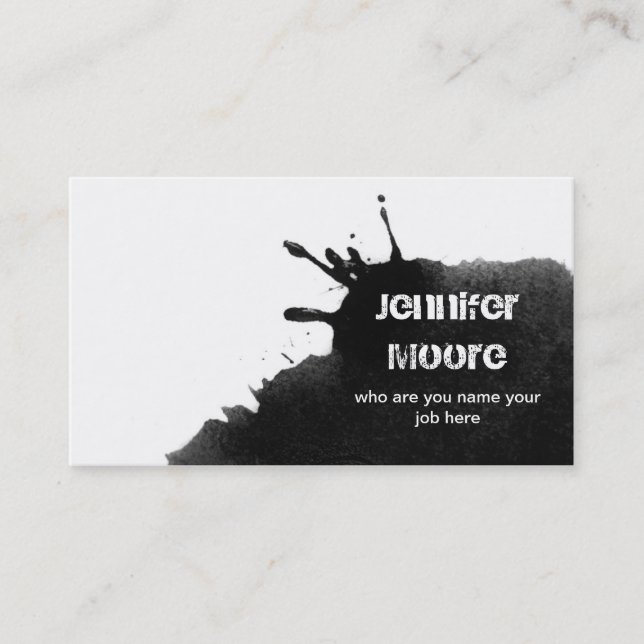 tarjeta de visita negra de la tinta (Anverso)