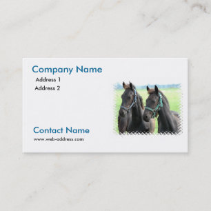 Tarjeta de visita negra del caballo