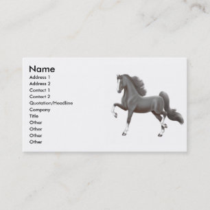 Tarjeta de visita negra del caballo de Gaited