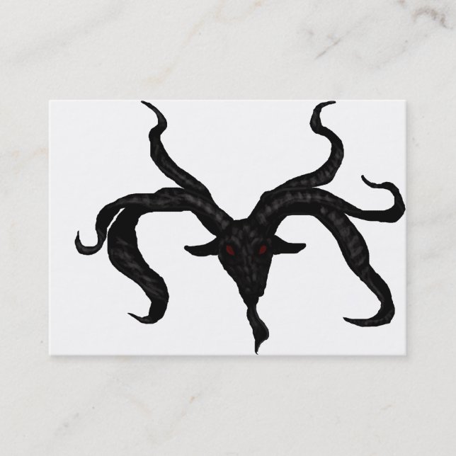 Tarjeta de visita negra del demonio de la cabra (Anverso)