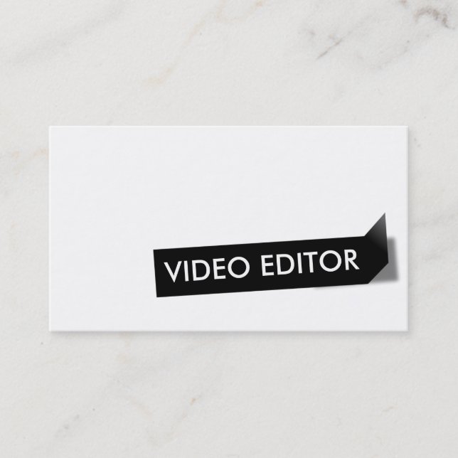 Tarjeta de visita negra del editor de vídeo de la (Anverso)