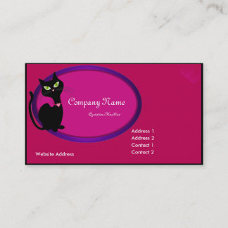 Tarjeta de visita negra del gato del gatito