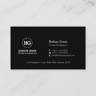 Tarjeta de visita negra del logotipo de la letra