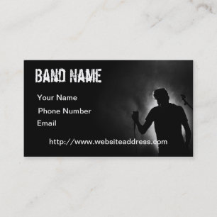 Tarjeta de visita negra del músico