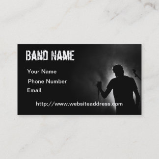 Tarjeta de visita negra del músico