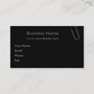 Tarjeta de visita negra del Paperclip