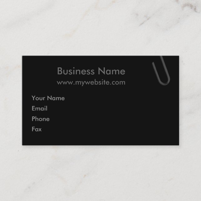 Tarjeta de visita negra del Paperclip (Anverso)
