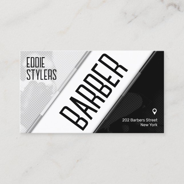Tarjeta De Visita Negra diagonal gris blanco negro (Anverso)