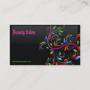 Tarjeta de visita negra elegante del salón de